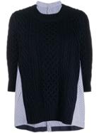Sacai Panelled Sweater - Blue