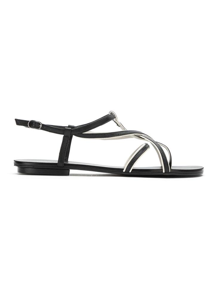 Studio Chofakian Leather Strappy Sandals - Black