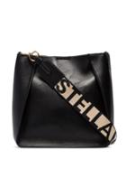 Stella Mccartney Perforated Logo Mini Cross Body Bag - Black