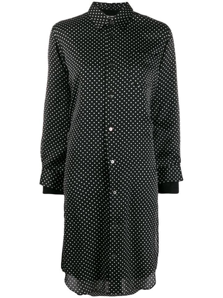 Junya Watanabe Polka-dot Shirt Dress - Black