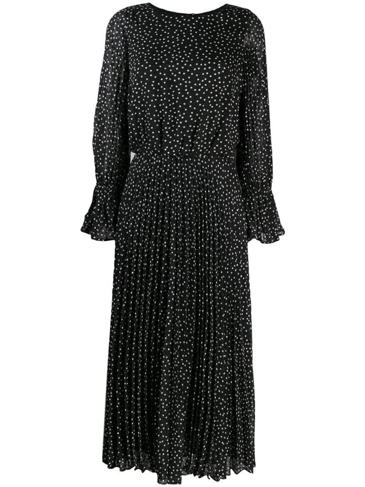 Emporio Armani Polka-dot Fil Coupé Dress - Black