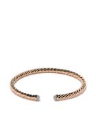 David Yurman 18kt Rose Gold Cable Spira Diamond Cuff Bracelet -