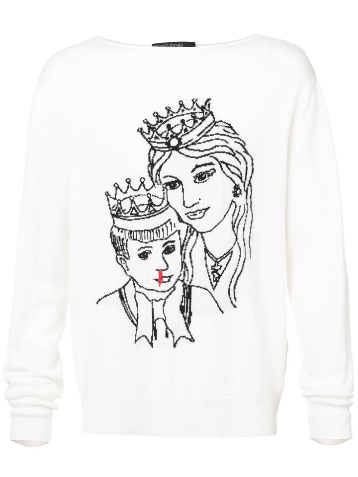 Enfants Riches Déprimés Family Intarsia Jumper - White