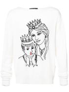 Enfants Riches Déprimés Family Intarsia Jumper - White