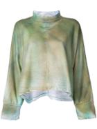 Printed Oversized Sweatshirt - Women - Cotton - One Size, Green, Cotton, Eckhaus Latta