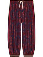 Gucci Contrast Print Silk Jogging Pant - Red