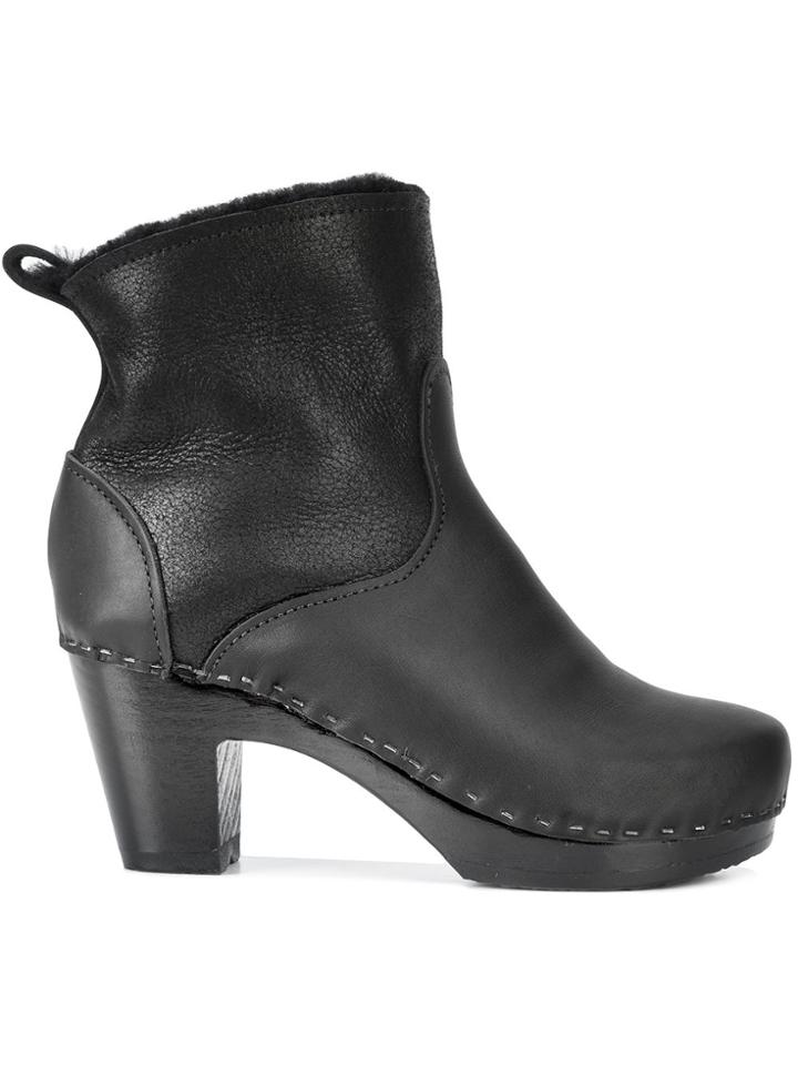 No.6 Stitch Detail Boots - Black