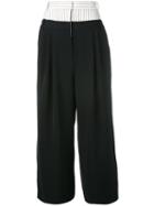Tibi - Loose-fit Cropped Trousers - Women - Polyester - M, Black, Polyester