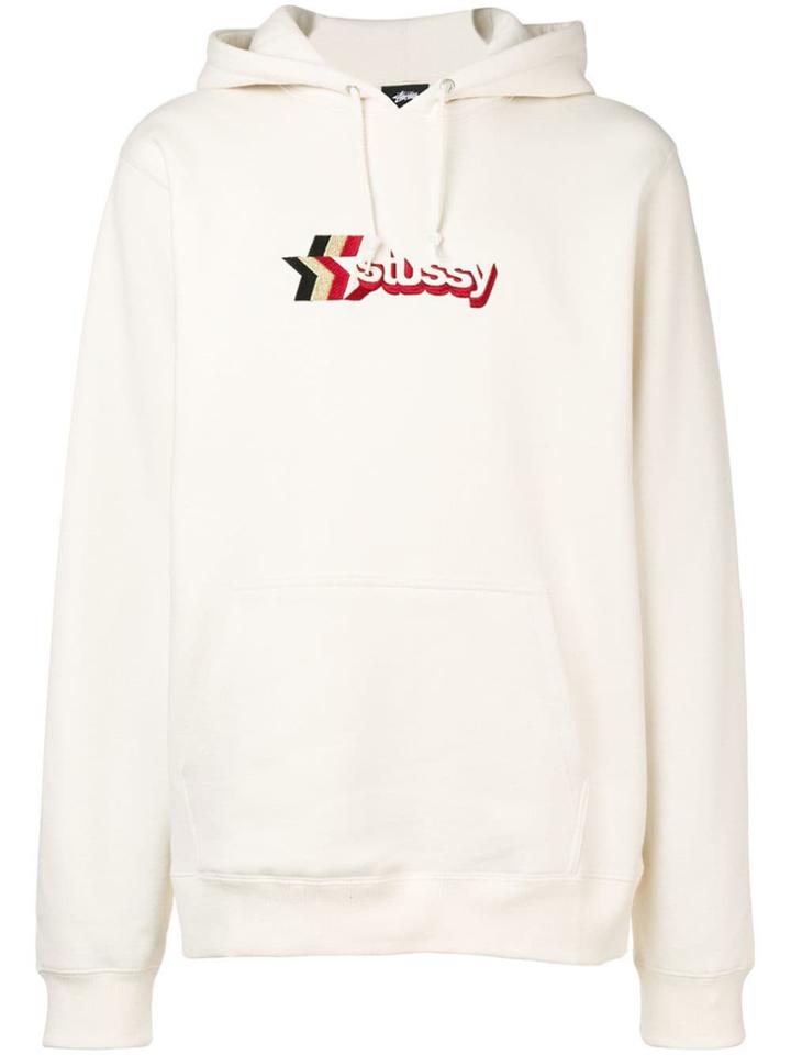 Stussy Embroidered Logo Hoodie - Neutrals