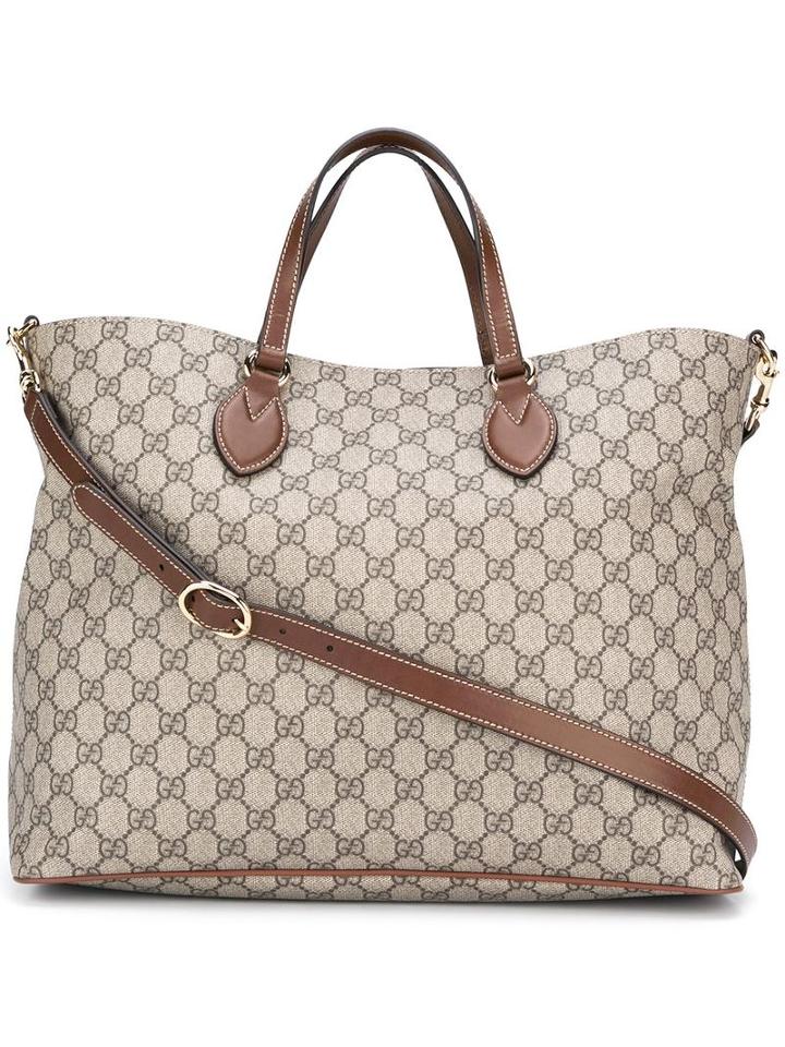 Gucci Gg Supreme Tote, Nude/neutrals, Polyurethane