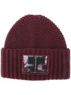 Courrèges Logo Knitted Beanie - Red