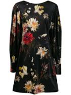 L'autre Chose Floral Print Shift Dress - Black