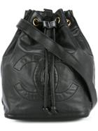 Chanel Vintage Cc Drawstring Shoulder Bag - Black