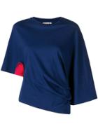 Marni Asymmetric Draped T-shirt - Blue
