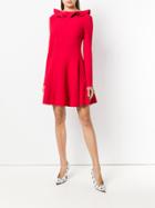 Valentino Ruffled Collar Dress - Red