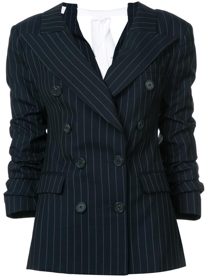 Monse - Striped Blazer - Women - Silk/spandex/elastane/wool - 8, Blue, Silk/spandex/elastane/wool