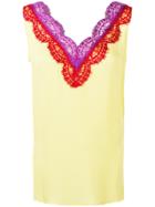 Emilio Pucci Lace Insert Sleeveless Blouse - Yellow & Orange