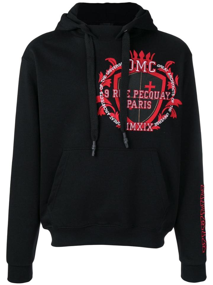 Omc Embroidered Crest Emblem Hoodie - Black