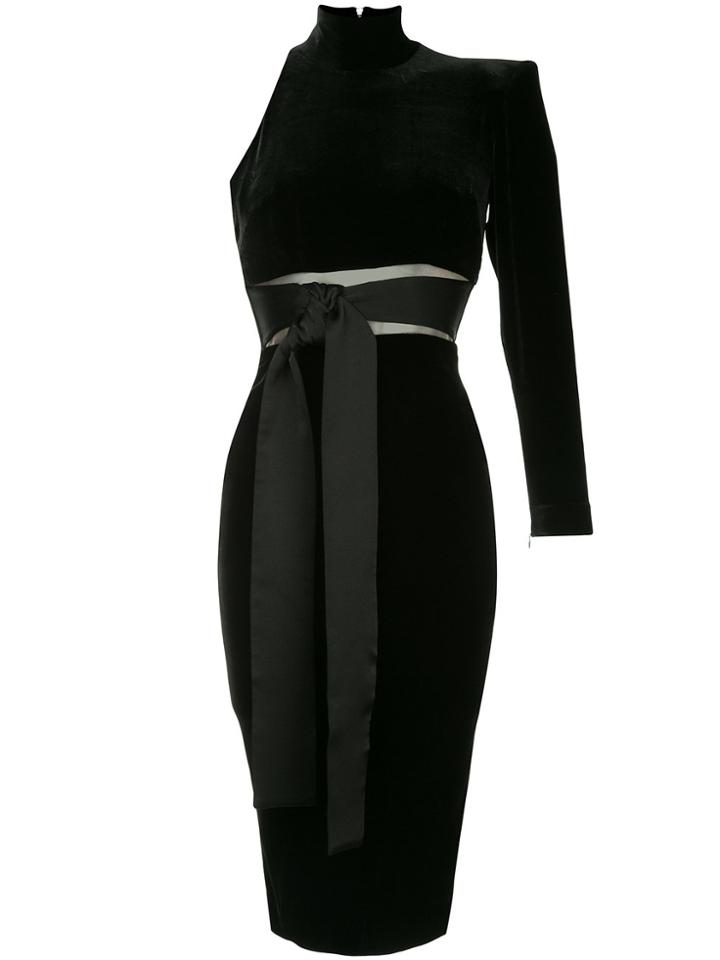 Alex Perry Astrid One Sleeve Dress - Black