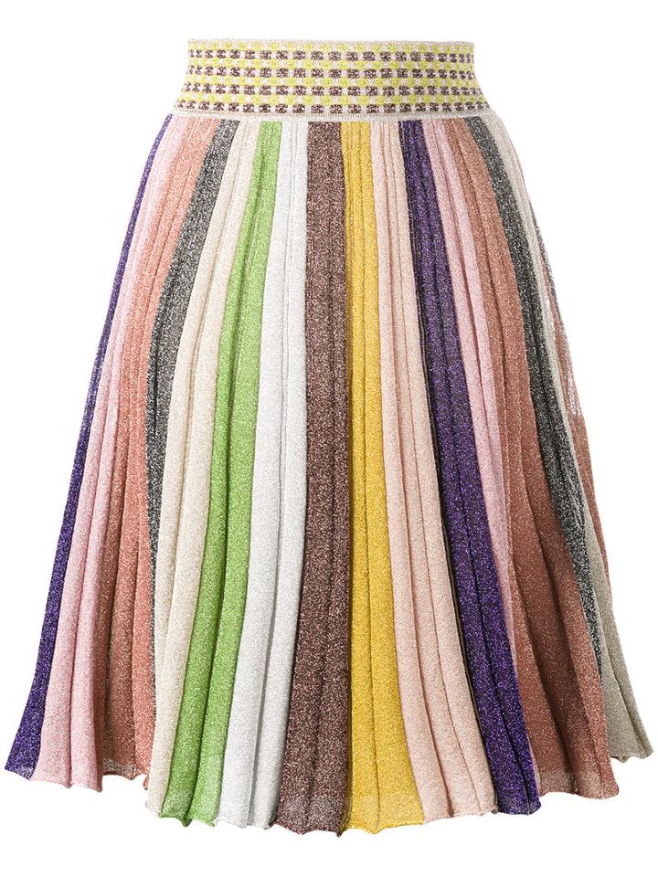 Missoni Stripe Rainbow Skirt, Women's, Size: 40, Rayon/polyester/viscose/spandex/elastane