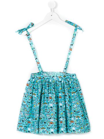 10x10 An Italian Theory Kids - Mix Print Mini Skirt - Kids - Cotton/spandex/elastane - 10 Yrs, Blue