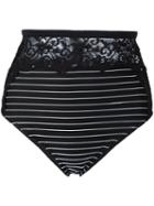 Fleur Du Mal Lace Insert High Bikini Bottoms, Women's, Size: Small, Black, Polyamide/spandex/elastane