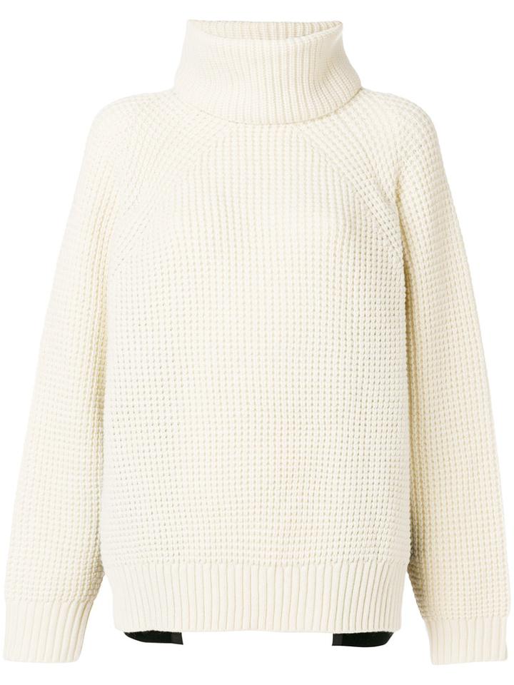 Sacai - Knitted Roll Neck Sweater - Women - Wool - 2, White, Wool
