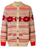 Sacai Patterned Cardigan - Yellow & Orange