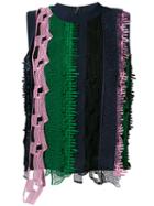 Versace - Open Embroidery Stripe Tank Top - Women - Silk/polyethylene/viscose - 42, Women's, Black, Silk/polyethylene/viscose