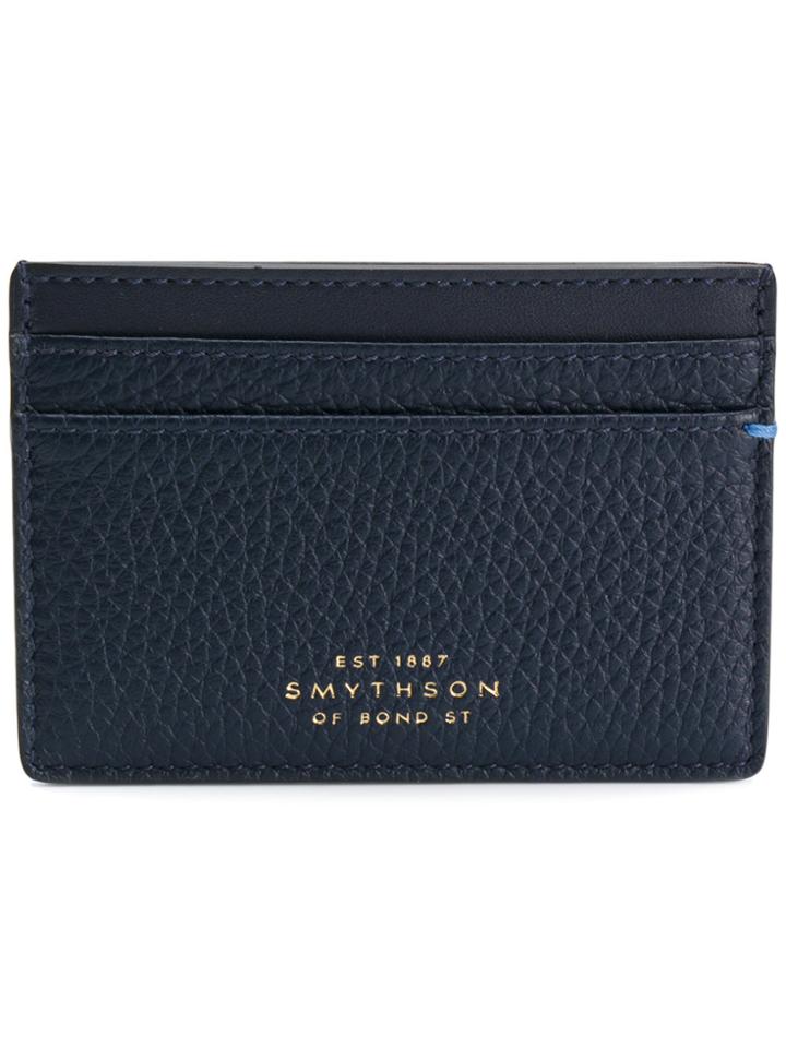 Smythson Logo Embossed Cardholder - Blue