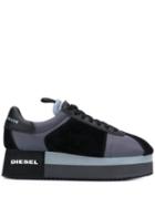 Diesel Panelled Platform Sneakers - Black