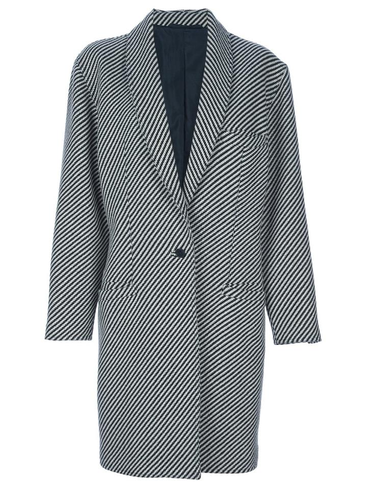 Versace Vintage Striped Coat - White