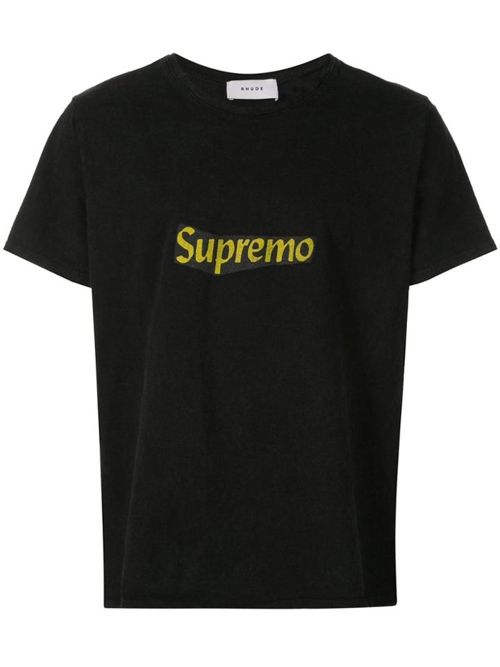 Rhude Slogan Printed T-shirt - Black