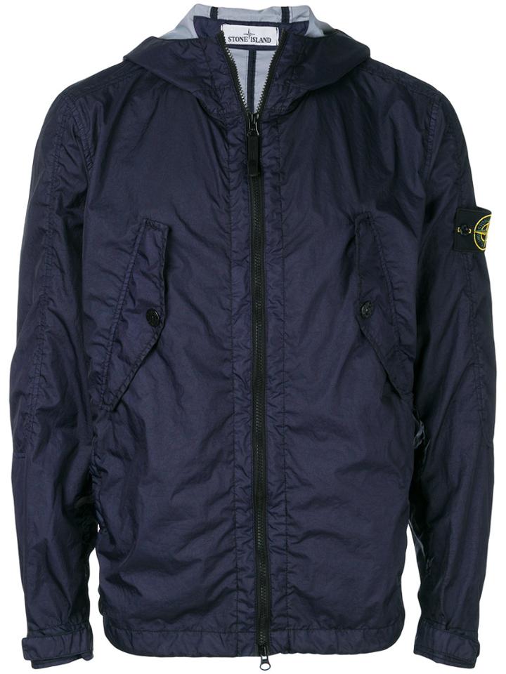 Stone Island Membrana 3l Tc Hooded Jacket - Blue