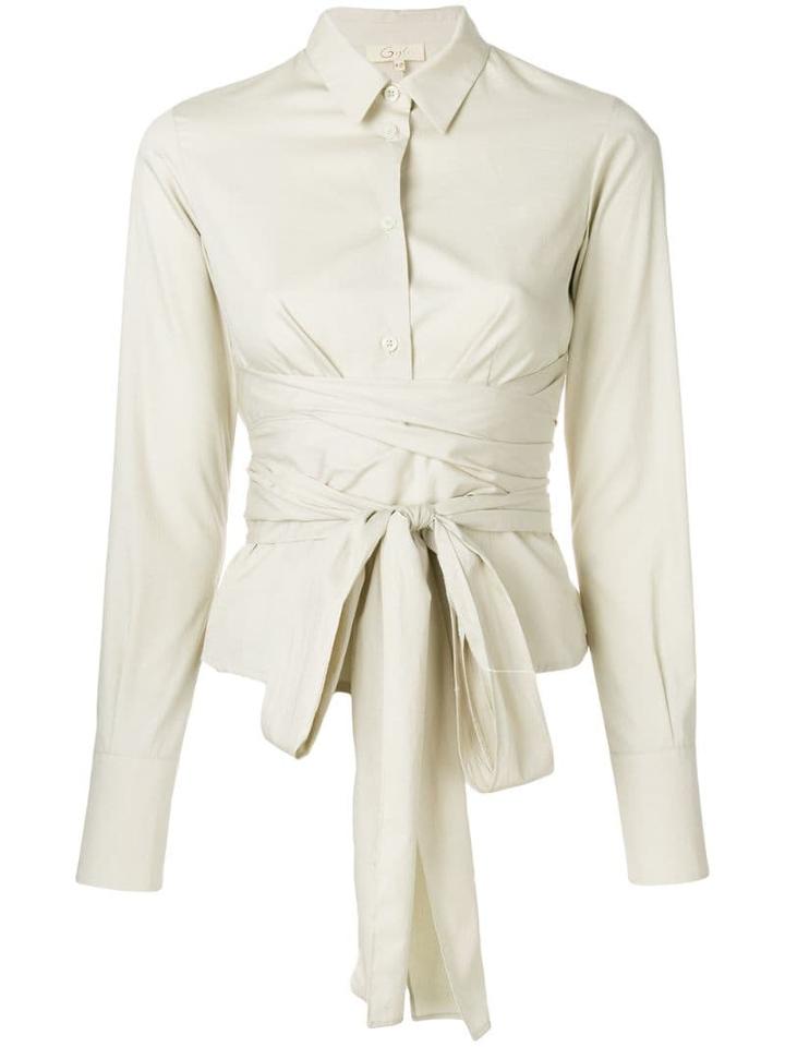 Romeo Gigli Pre-owned Belted Waist Shirt - Neutrals