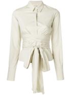 Romeo Gigli Pre-owned Belted Waist Shirt - Neutrals