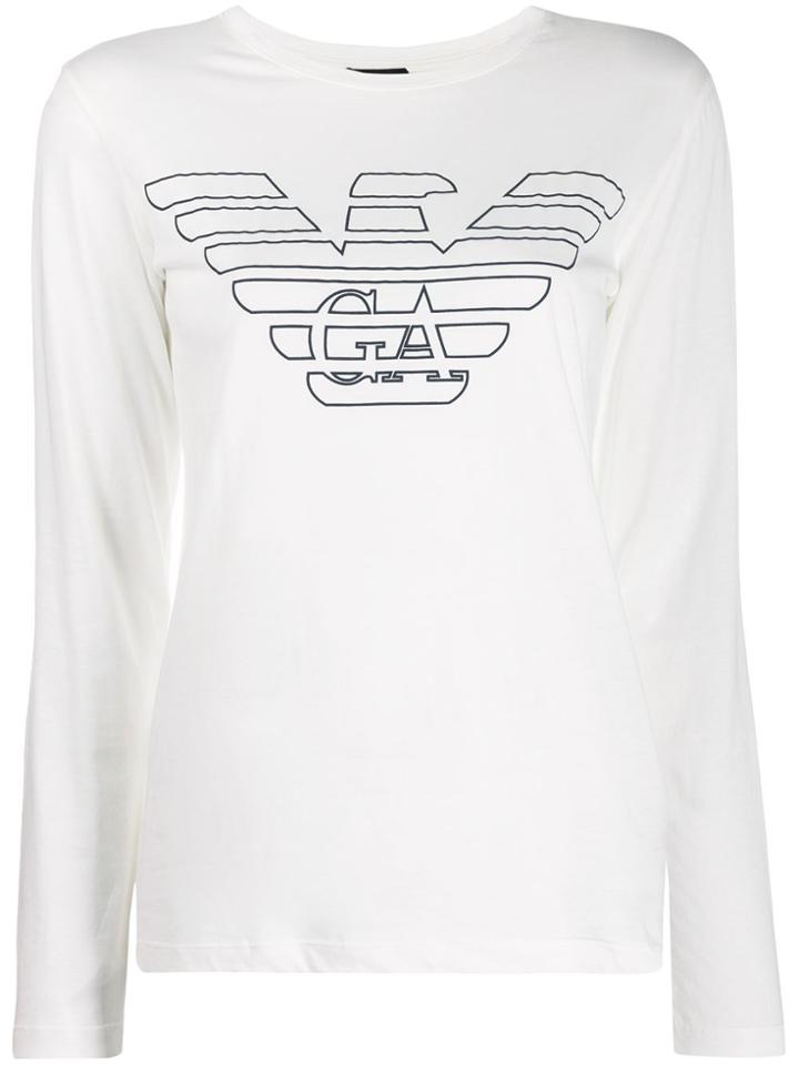 Emporio Armani Logo Long Sleeve T-shirt - White