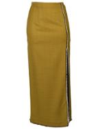 Attico Embellished Trim Skirt - Yellow & Orange