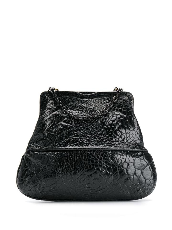Fendi Pre-owned 1990's Crocodile Embossed Tote - Black