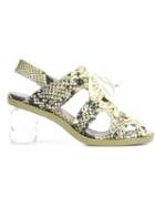Simone Rocha Crystal Heel Snakeskin Effect Sandals