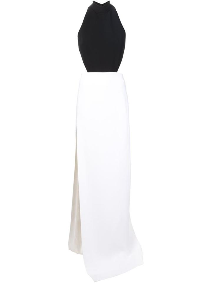 Mugler Side Slit Monochrome Gown