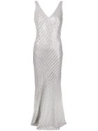 Lauren Ralph Lauren Sequin Embellished Gown - Grey