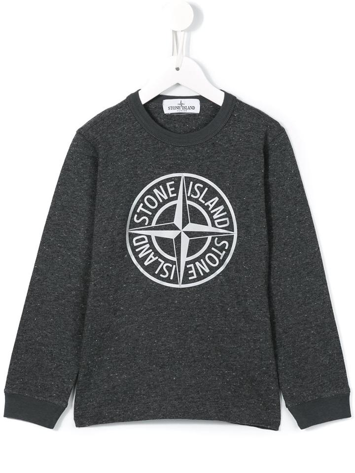 Stone Island Kids Logo Print Sweatshirt, Boy's, Size: 6 Yrs, Grey