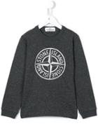 Stone Island Kids Logo Print Sweatshirt, Boy's, Size: 6 Yrs, Grey