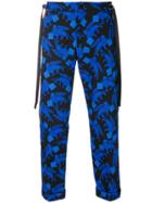 Christian Pellizzari Printed Cropped Trousers - Blue