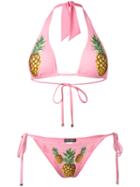 Dolce & Gabbana Pineapple Print Bikini, Women's, Size: 2, Pink/purple, Spandex/elastane/polyimide/polyamide/polyester
