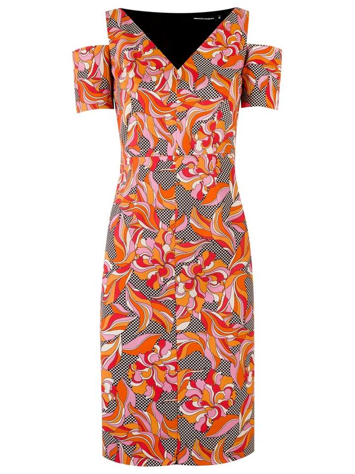 Reinaldo Lourenço V-neck Floral Print Dress