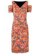 Reinaldo Lourenço V-neck Floral Print Dress