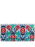 Escada Floral Print Foldover Purse - White