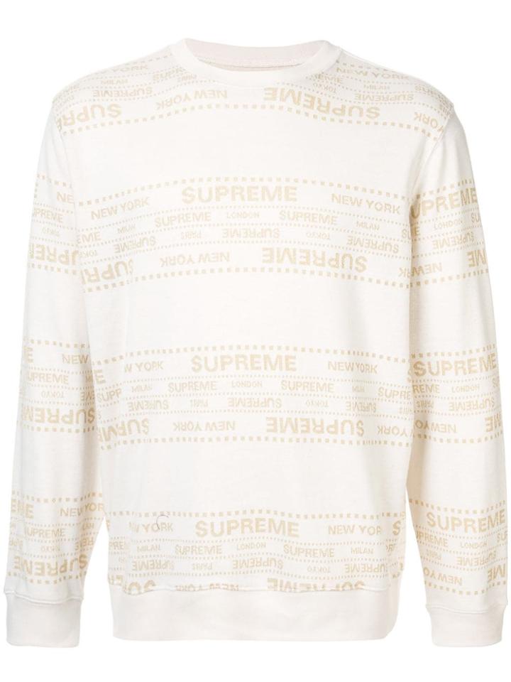 Supreme Metallic Jacquard Crewneck Jumper - White